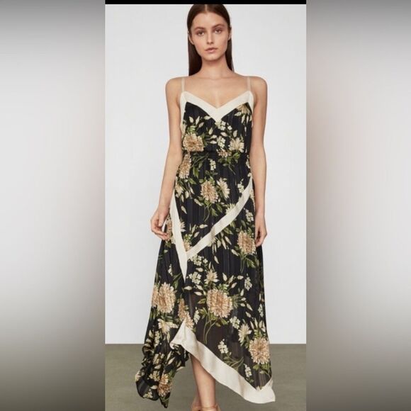 Bcbg Maxazria Floral Black and Cream Maxi Dress, US4 - Picture 1 of 15